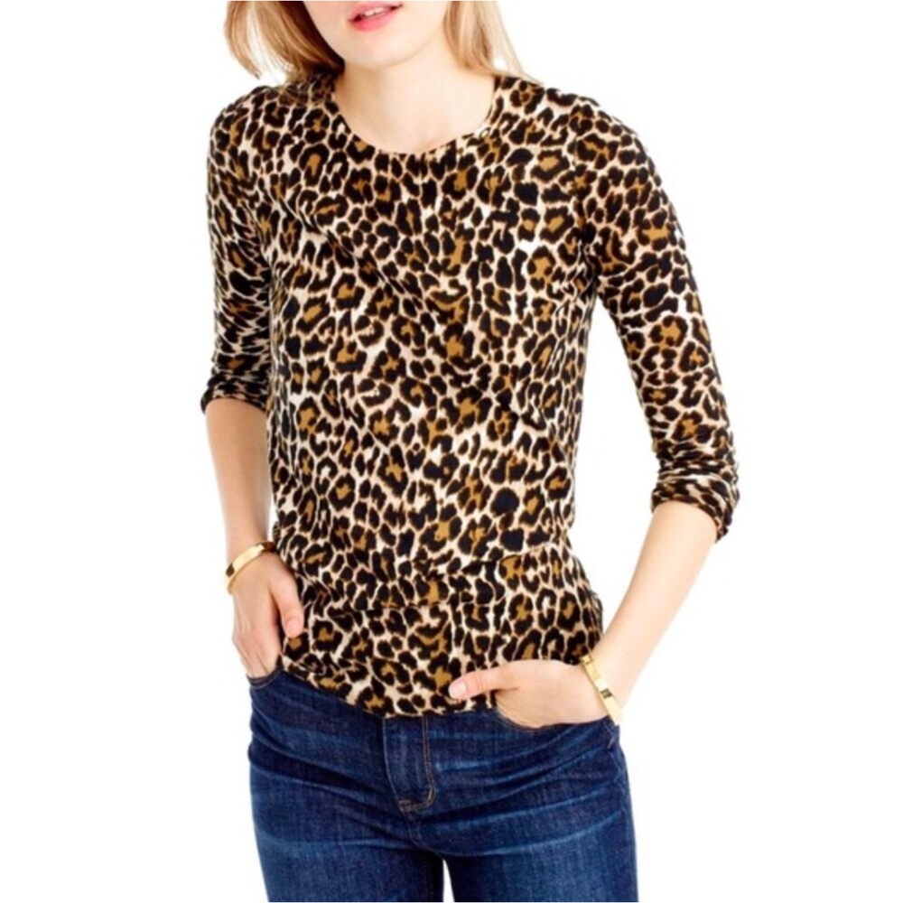 J Crew Factory leopard print lightweight sweater - Picture 2 of 10